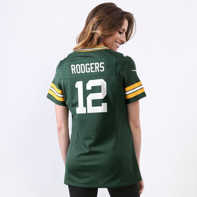 Aaron Rodgers 12 Green Bay Packers Women's Green Game Jersey