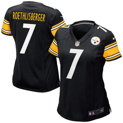 Ben Roethlisberger 7 Pittsburgh Steelers Women's Black Game Jersey