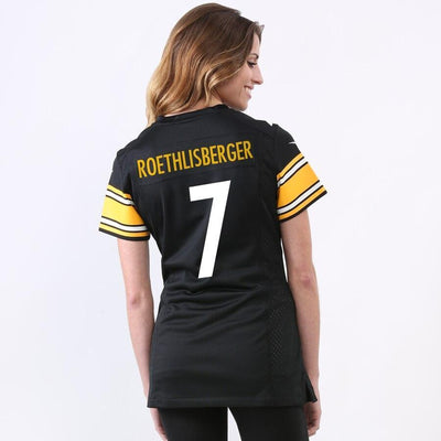 Ben Roethlisberger 7 Pittsburgh Steelers Women's Black Game Jersey