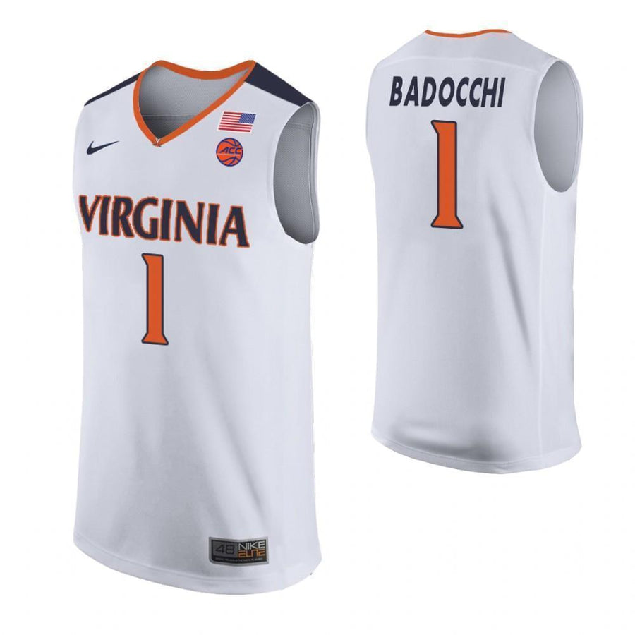 Francesco Badocchi Virginia Cavaliers Basketball Jersey - White