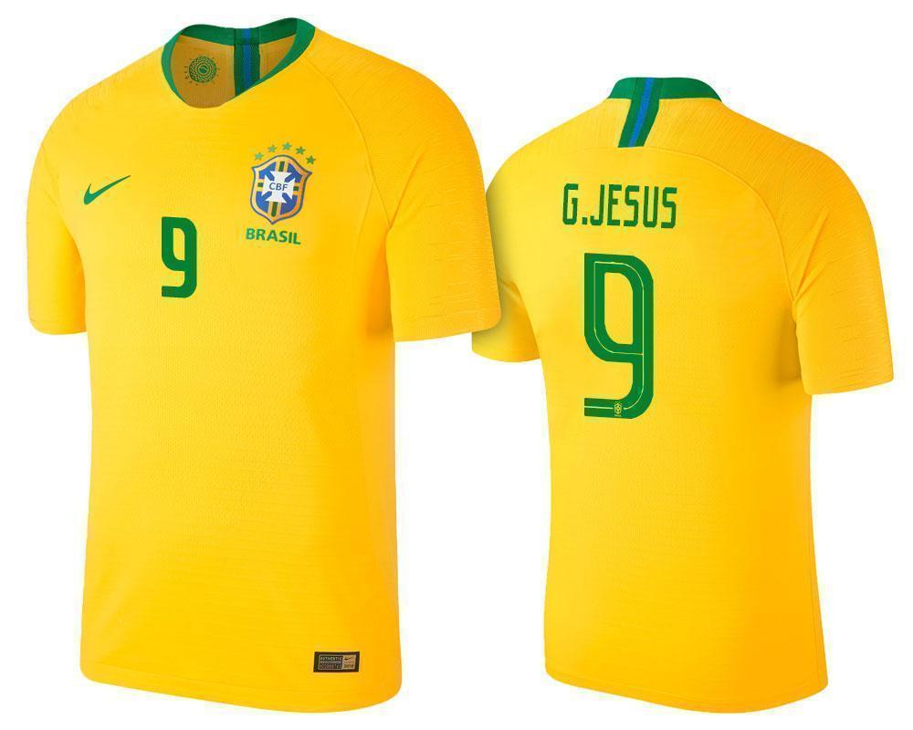 Gabriel Jesus Brazil Home Jersey World Cup 2018
