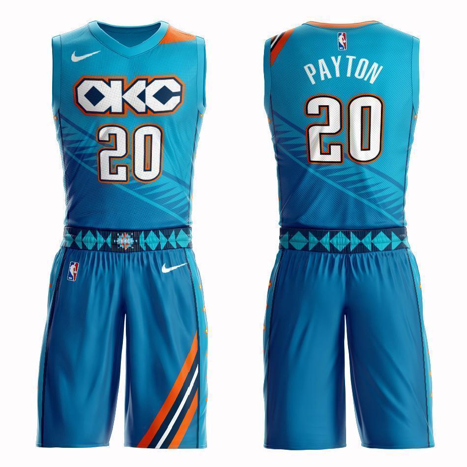 Oklahoma City Thunder #20 Gary Payton City 2019 Jersey and Pant Set