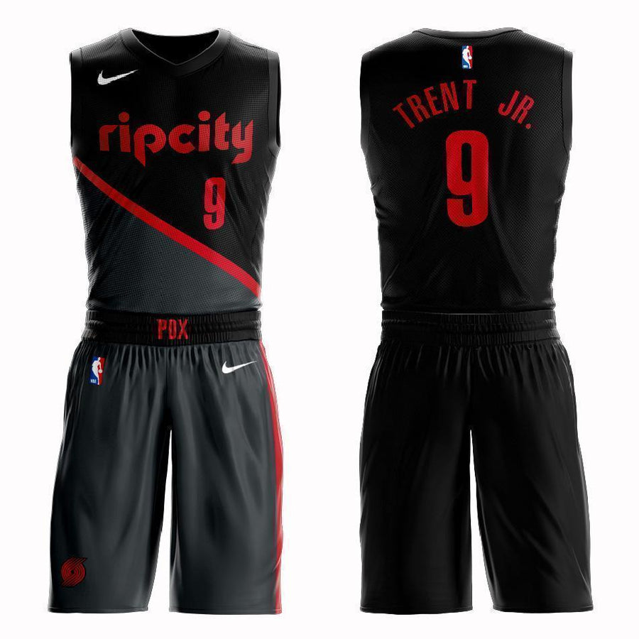 Portland Trail Blazers #9 Gary Trent Jr City 2019 Jersey and Pant Set