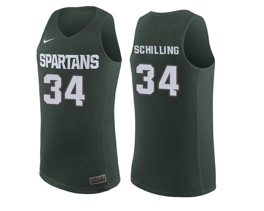 Gavin Schilling Michigan State Spartans Basketball Jersey - Green