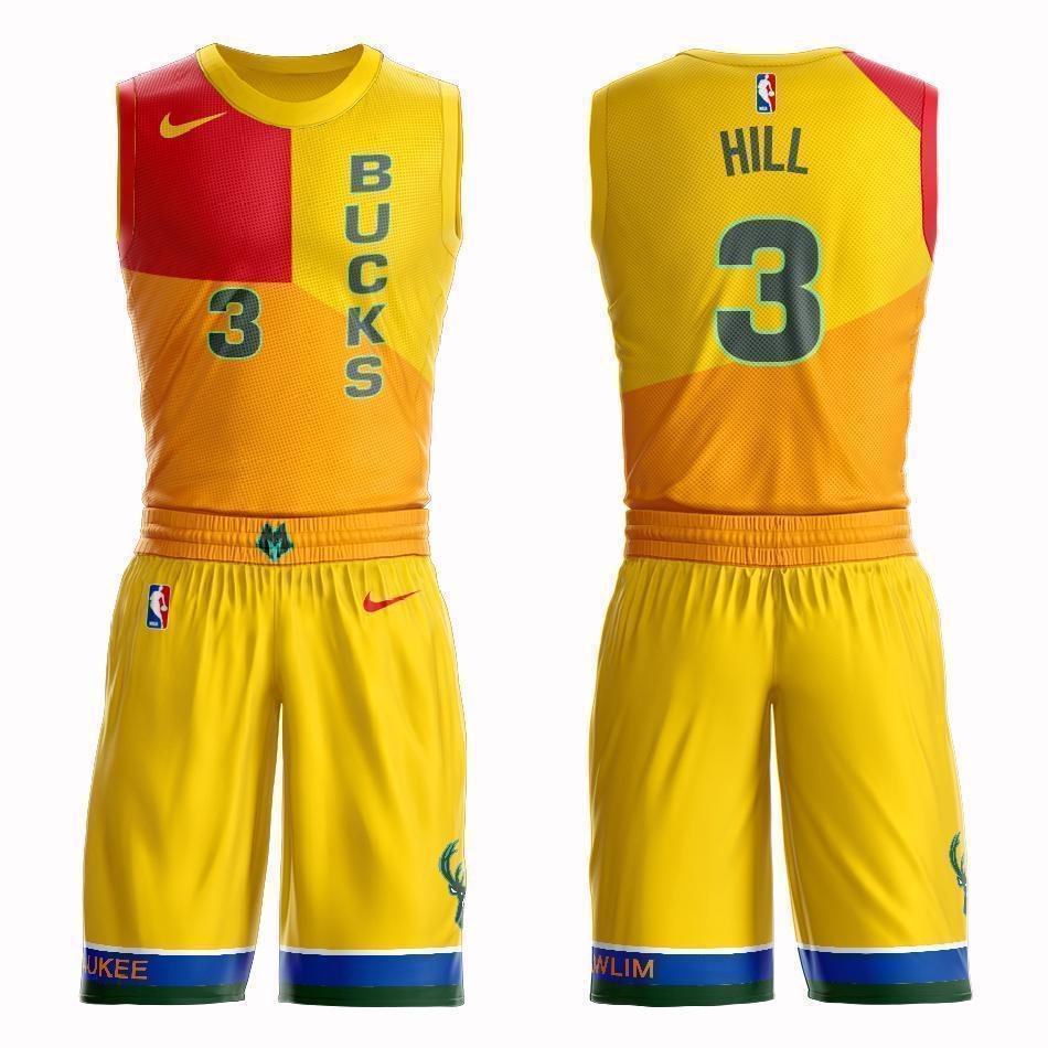 Milwaukee Bucks #3 George Hill City 2019 Jersey and Pant Set
