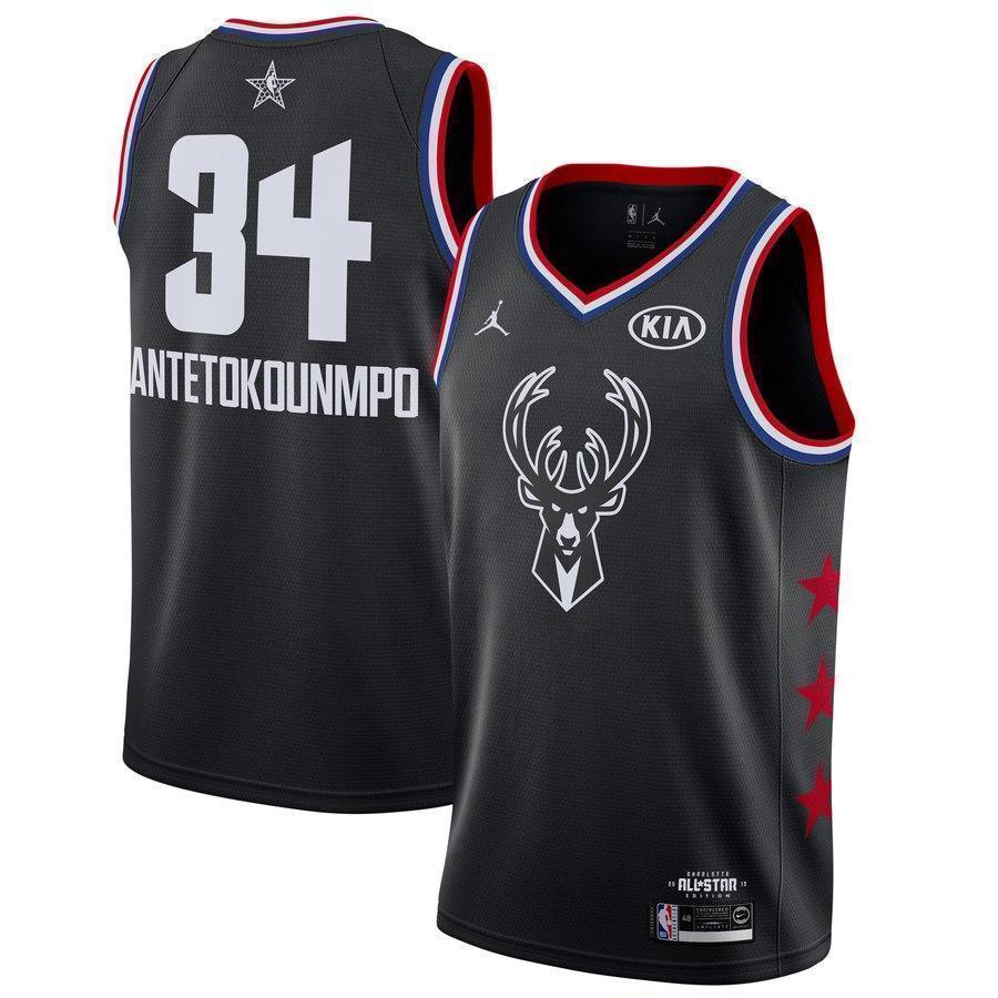 Milwaukee Bucks #34 Giannis Antetokounmpo 2019 ALL STAR Swingman Jersey