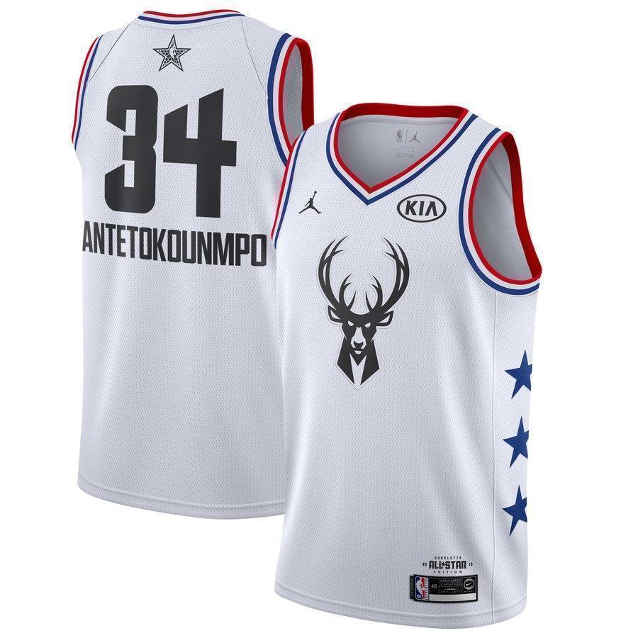 Milwaukee Bucks #34 Giannis Antetokounmpo 2019 ALL STAR Swingman Jersey