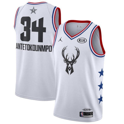 Milwaukee Bucks #34 Giannis Antetokounmpo 2019 ALL STAR Swingman Jersey