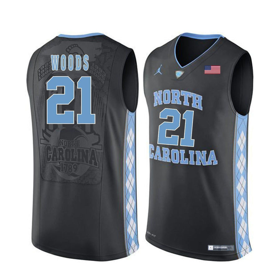 Seventh Woods North Carolina Basketball Jersey-Black
