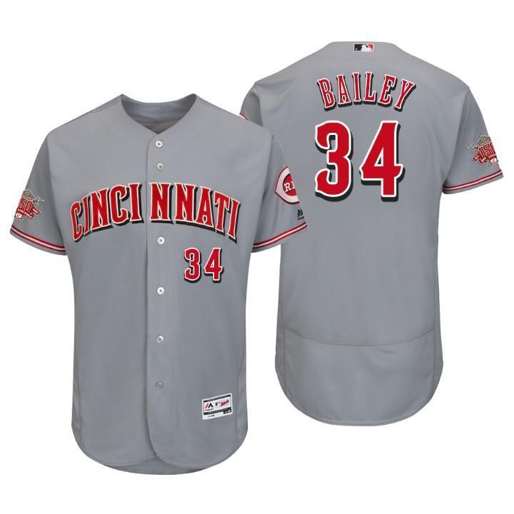 Homer Bailey Cincinnati Reds 150th Anniversary Baseball Jersey - Grey