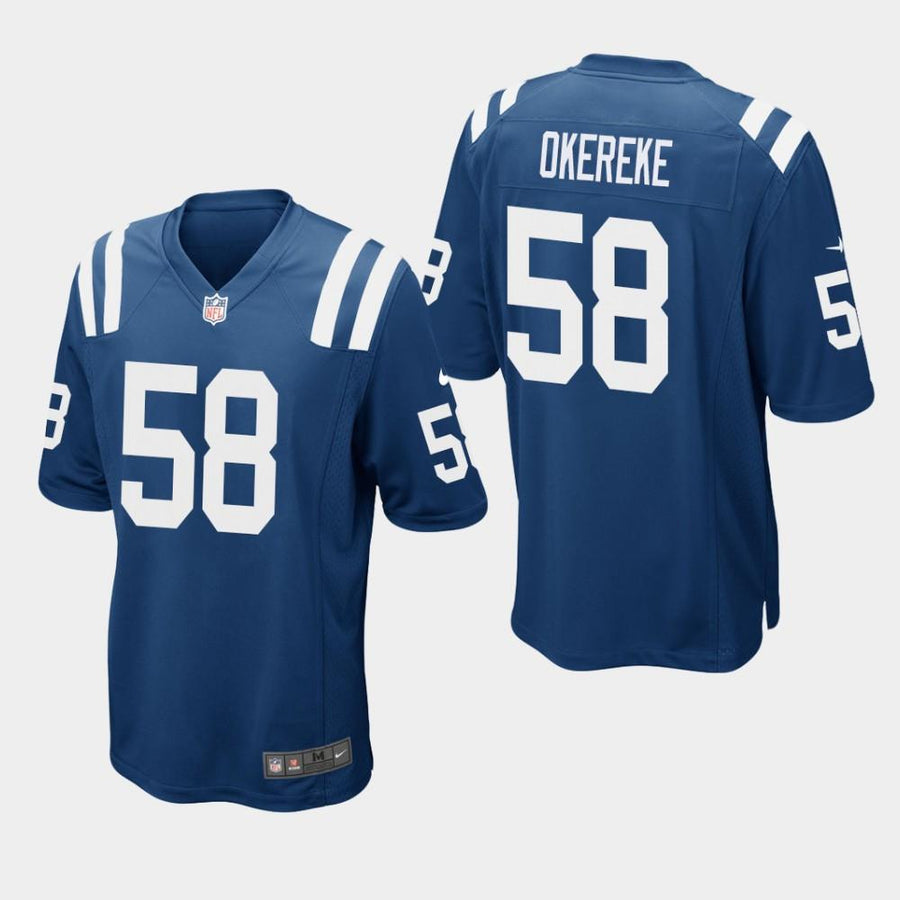 Indianapolis Colts #58 Bobby Okereke 2019 Draft Game Jersey - Royal