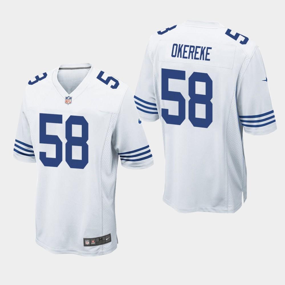 Indianapolis Colts #58 Bobby Okereke 2019 Draft Game Jersey - White