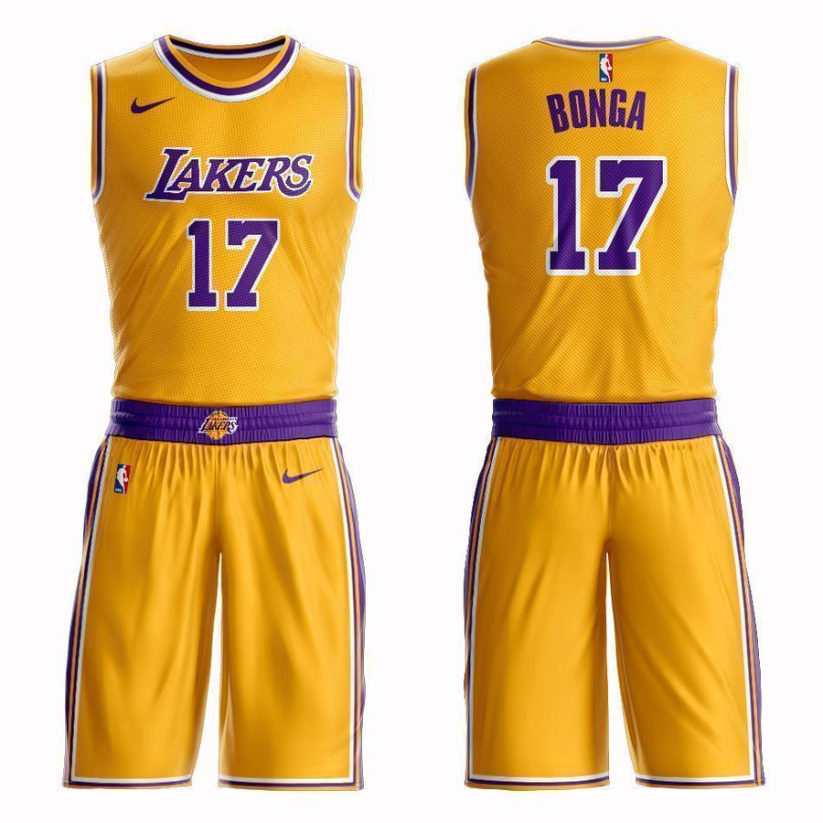 Los Angeles Lakers #17 Isaac Bonga Icon Jersey and Pant Set