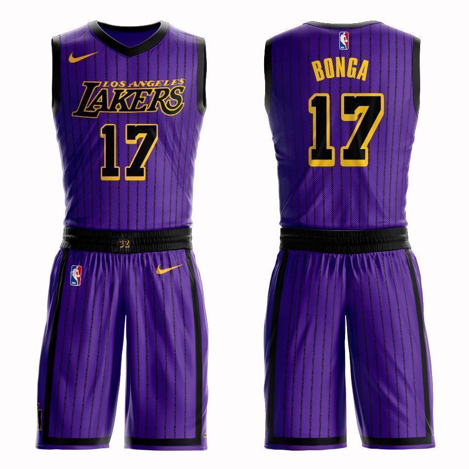 Los Angeles Lakers #17 Isaac Bonga City 2019 Jersey and Pant Set