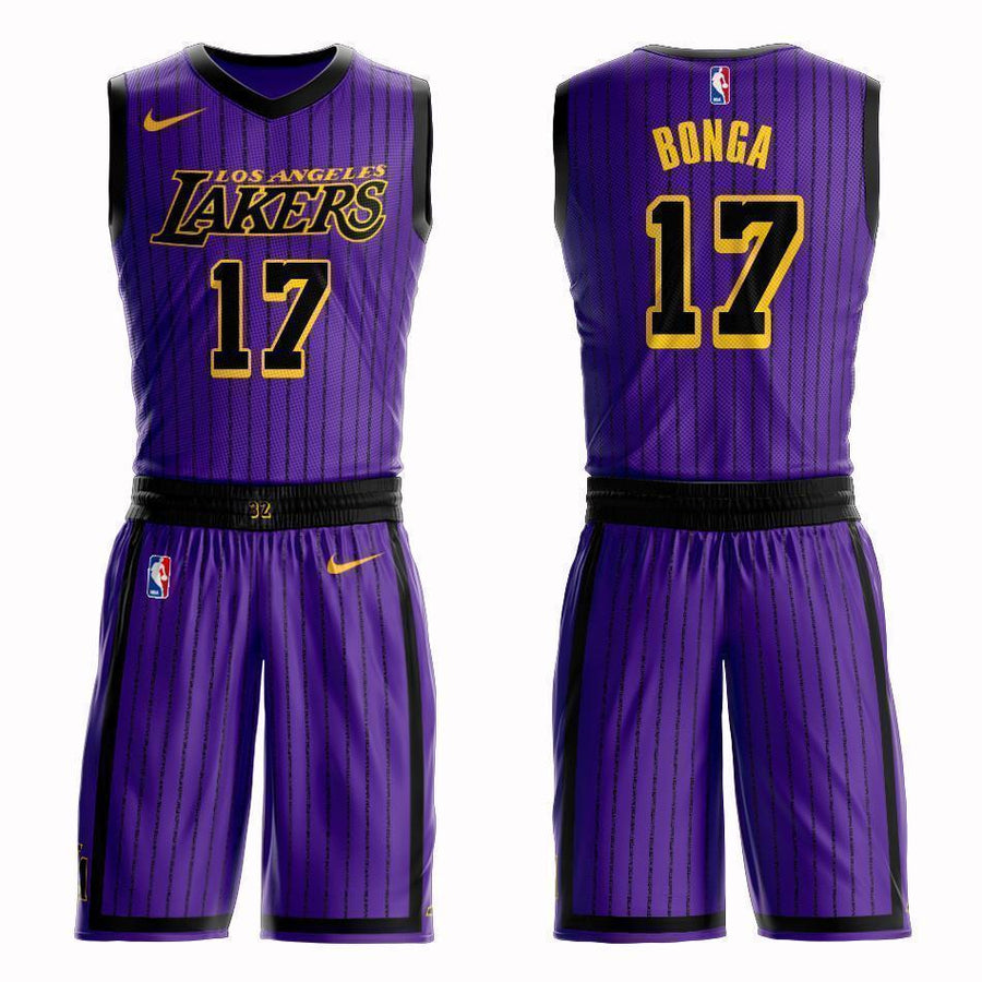 Los Angeles Lakers #17 Isaac Bonga City 2019 Jersey and Pant Set