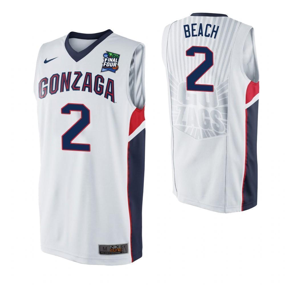 Jack Beach Gonzaga Bulldogs 2019 Final Four Basketball Jersey - White