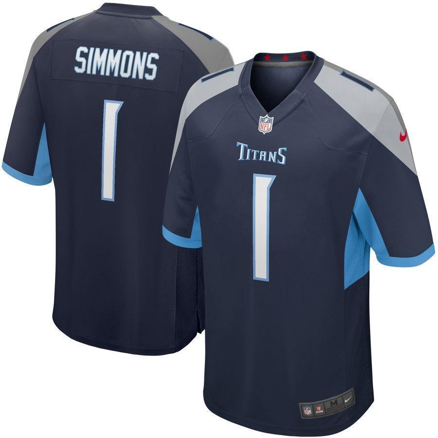 Jeffery Simmons Tennessee Titans 2019 Draft First Round Pick Game Jersey - Navy