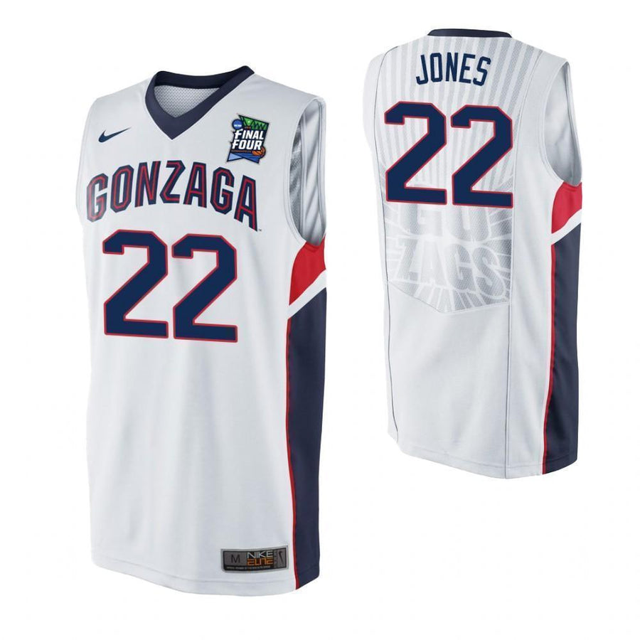 Jeremy Jones Gonzaga Bulldogs 2019 Final Four Basketball Jersey - White