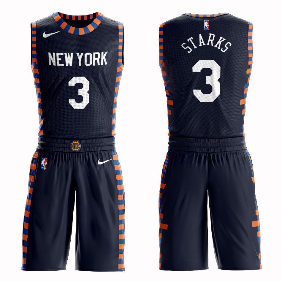 New York Knicks #3 John Starks City 2019 Jersey and Pant Set