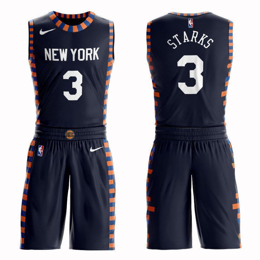 New York Knicks #3 John Starks City 2019 Jersey and Pant Set