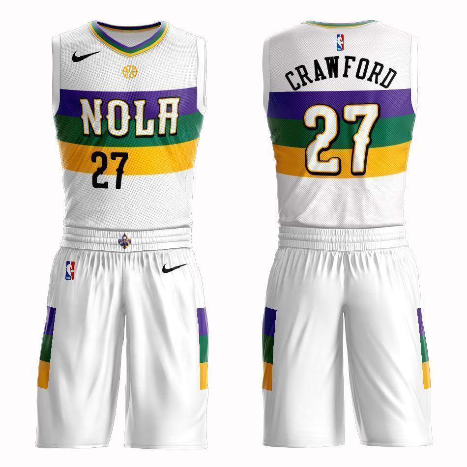 New Orleans Pelicans #27 Jordan Crawford City 2019 Jersey and Pant Set