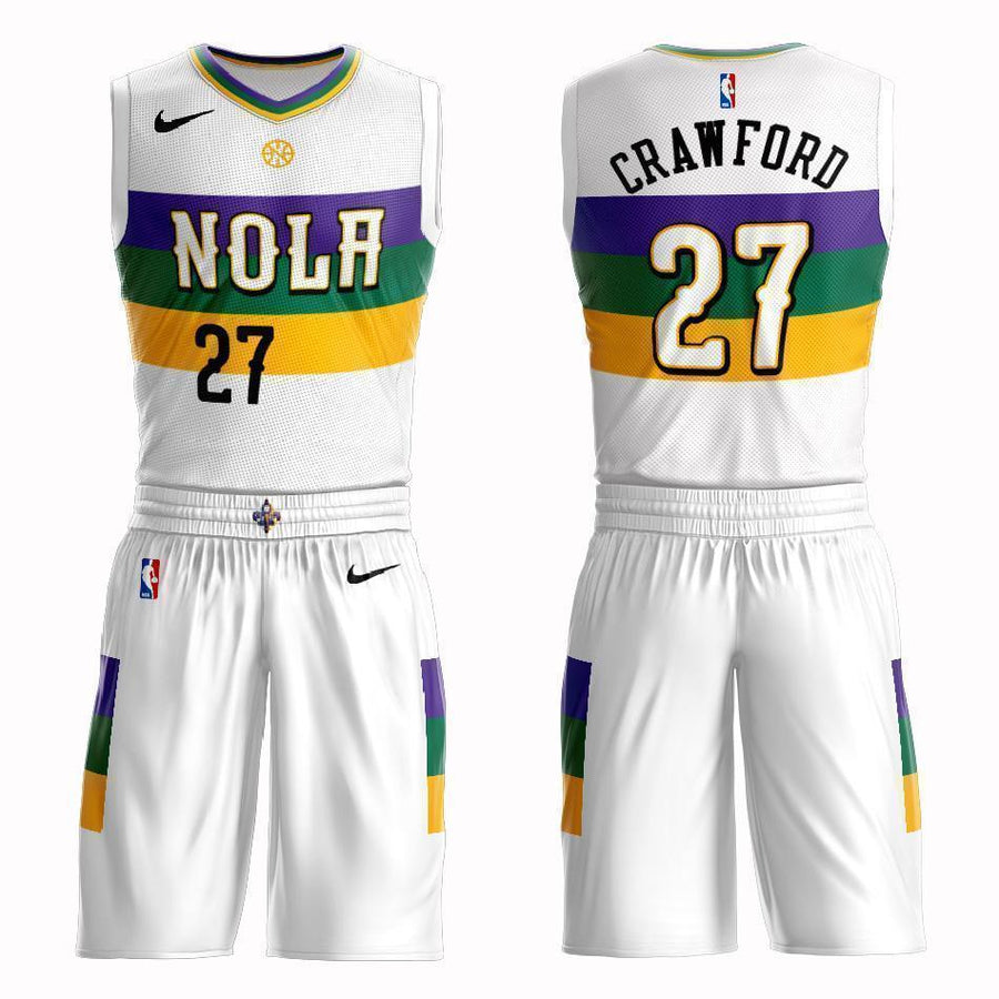 New Orleans Pelicans #27 Jordan Crawford City 2019 Jersey and Pant Set