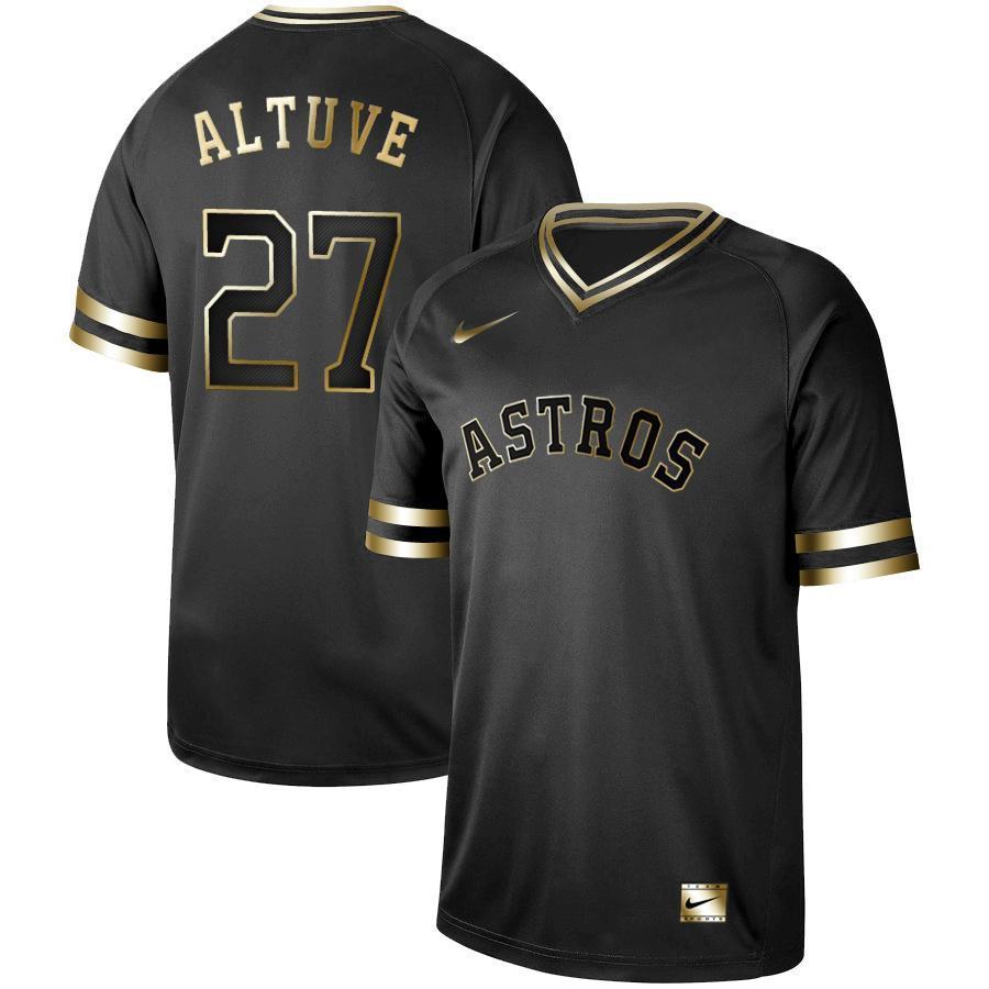 Jose Altuve Houston Astros New Arrival 2019 Baseball Player Black Golden Jersey
