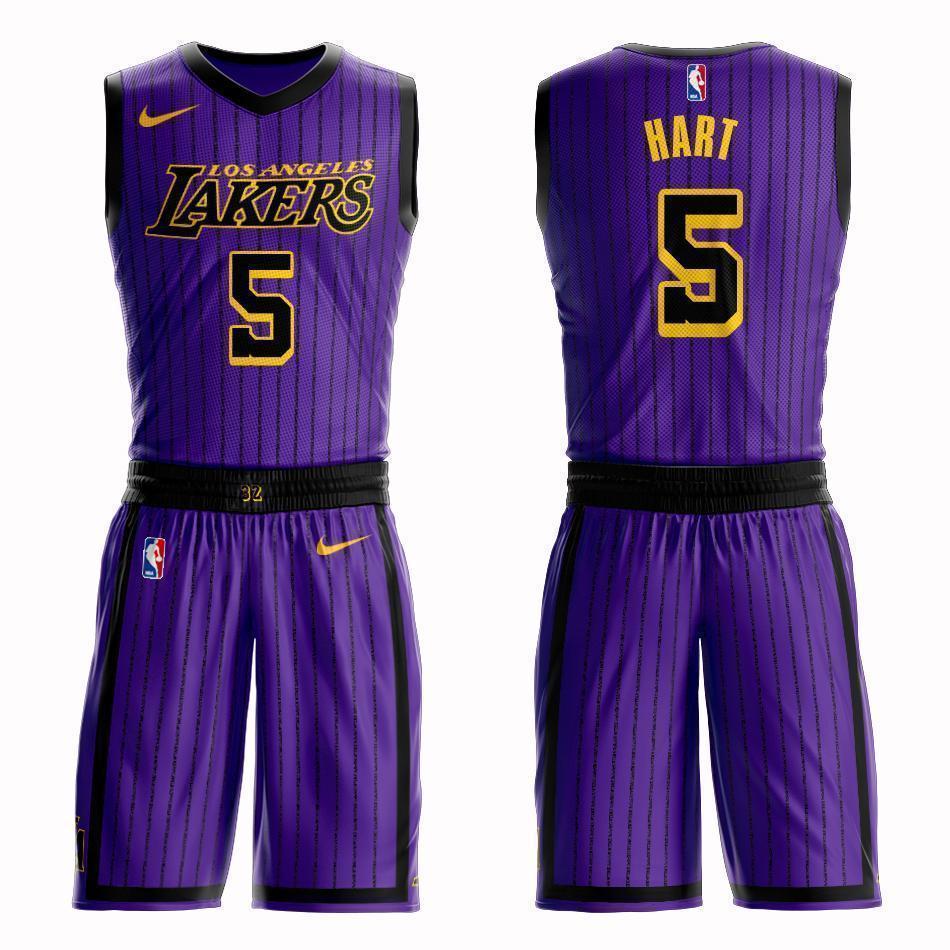 Los Angeles Lakers #5 Josh Hart City 2019 Jersey and Pant Set