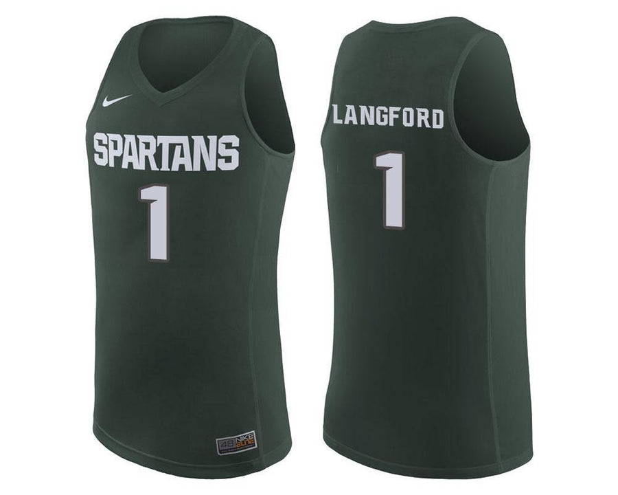 Joshua Langford Michigan State Spartans Basketball Jersey - Green