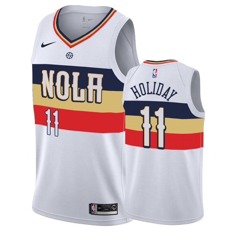 New Orleans Pelicans #11 Jrue Holiday 2018/19 Earned Edition Swingman Jersey