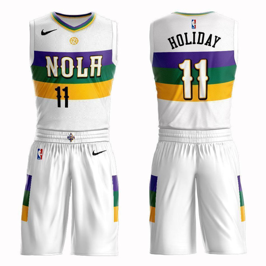 New Orleans Pelicans #11 Jrue Holiday City 2019 Jersey and Pant Set