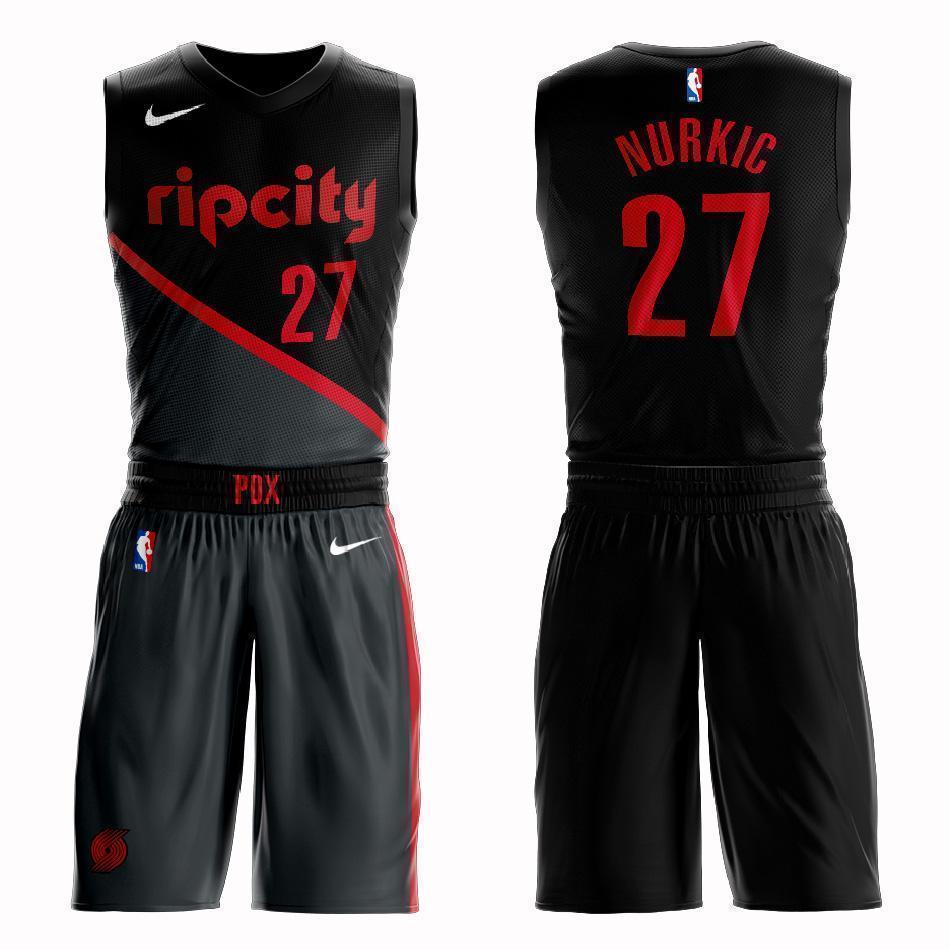 Portland Trail Blazers #27 Jusuf Nurkic City 2019 Jersey and Pant Set