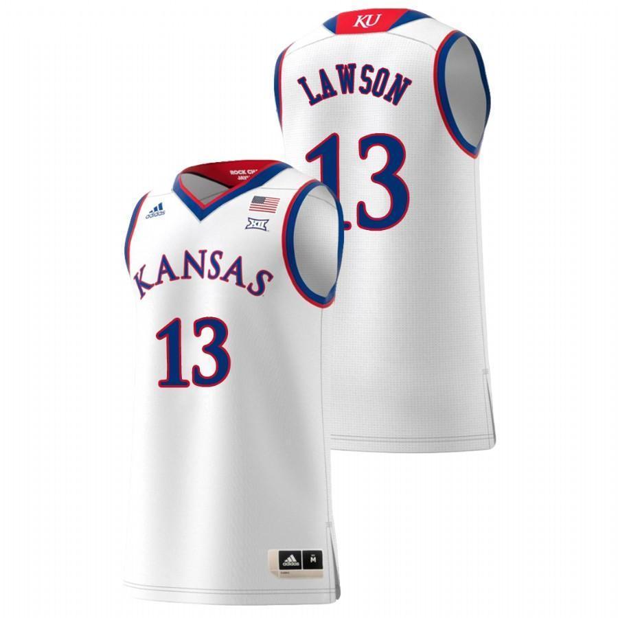 K.J. Lawson Kansas Jayhawks Basketball Jersey - White
