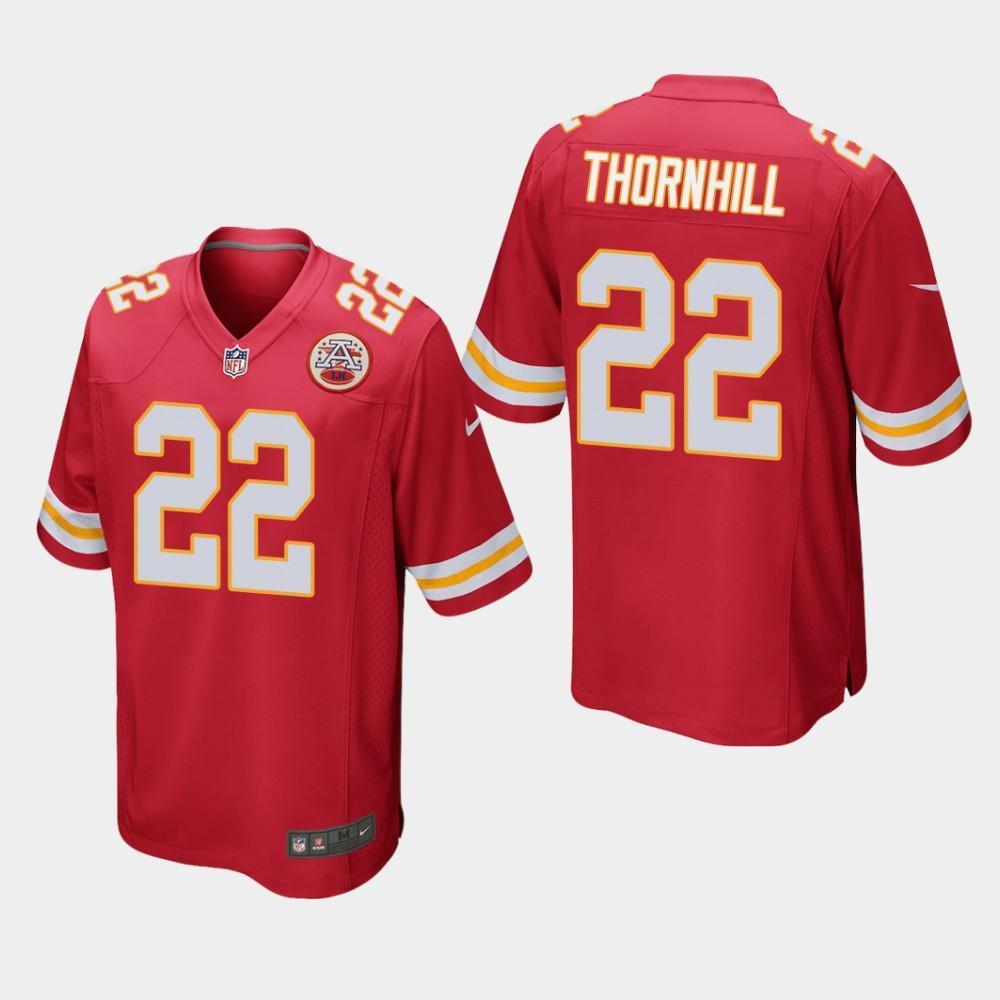 Kansas City Chiefs #22 Juan Thornhill 2019 Draft Game Jersey - Red