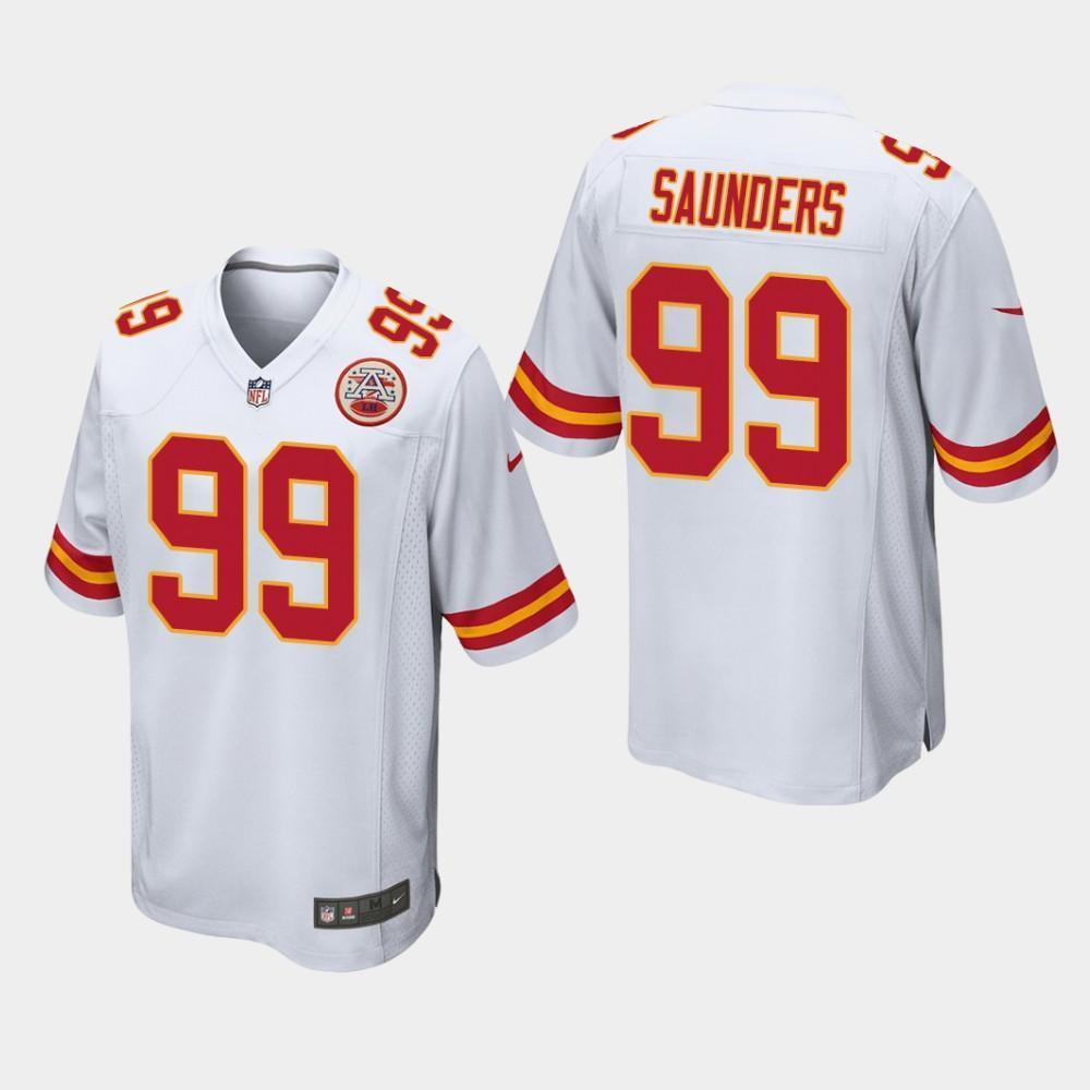 Kansas City Chiefs #99 Khalen Saunders 2019 Draft Game Jersey - White