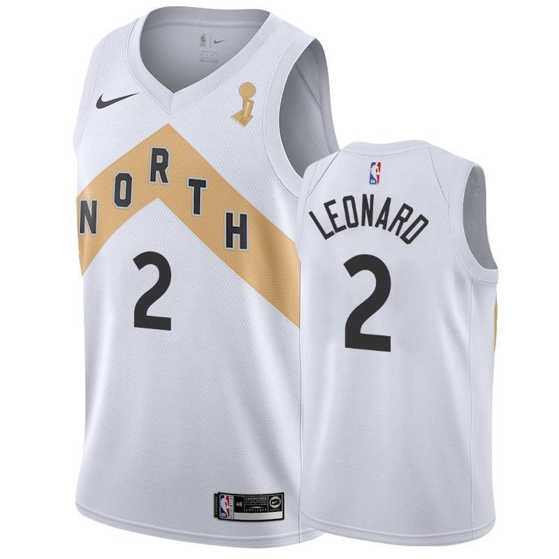 Kawhi Leonard Toronto Raptors City 2019 Champion Swingman Jersey - White