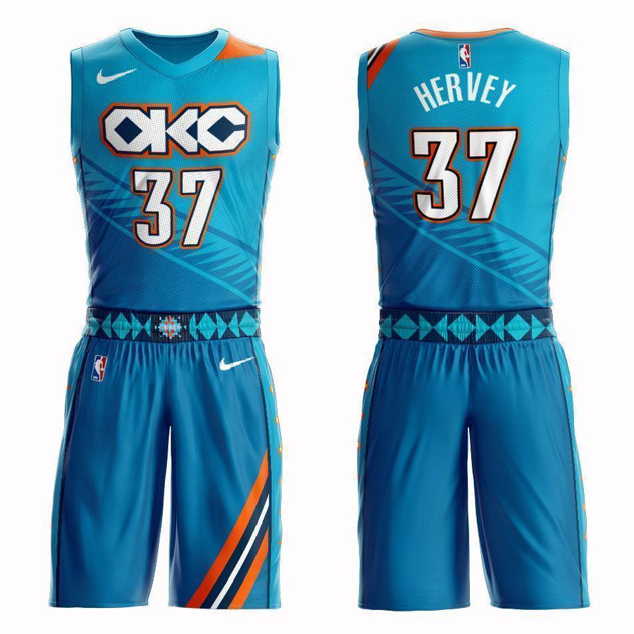 Oklahoma City Thunder #37 Kevin Hervey City 2019 Jersey and Pant Set