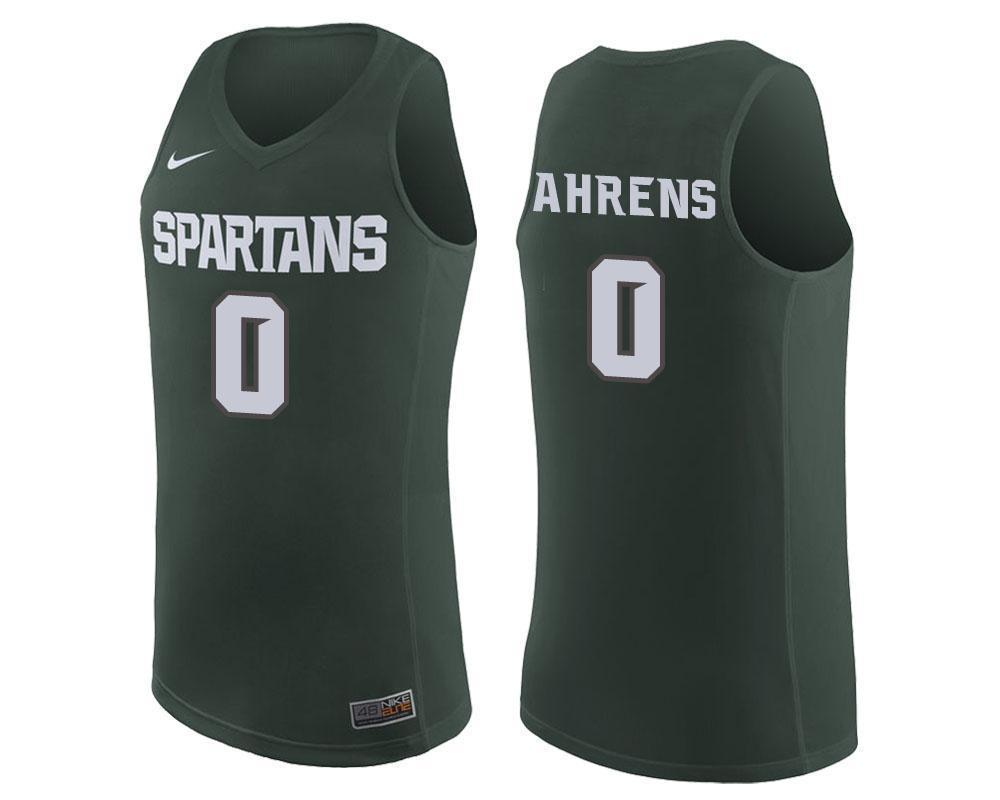 Kyle Ahrens Michigan State Spartans Basketball Jersey - Green