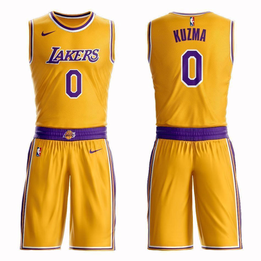 Los Angeles Lakers #0 Kyle Kuzma Icon Jersey and Pant Set