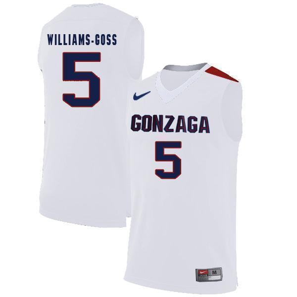 Nigel Williams-Goss Gonzaga Bulldogs Basketball Jersey-White