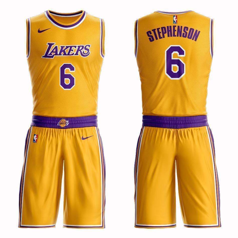 Los Angeles Lakers #6 Lance Stephenson Icon Jersey and Pant Set