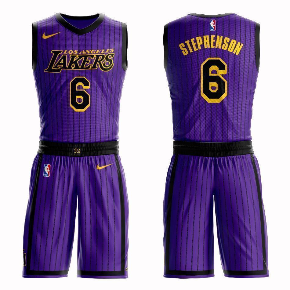 Los Angeles Lakers #6 Lance Stephenson City 2019 Jersey and Pant Set