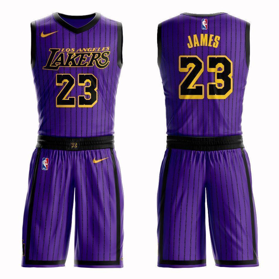 Los Angeles Lakers #23 Lebron James City 2019 Jersey and Pant Set