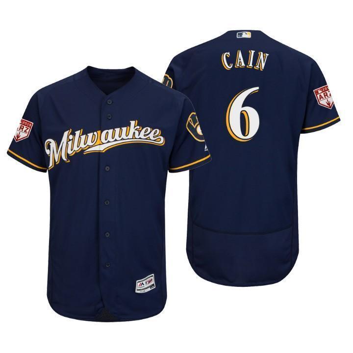Lorenzo Cain Milwaukee Brewers 2019 Spring Training Baseball Player Jersey