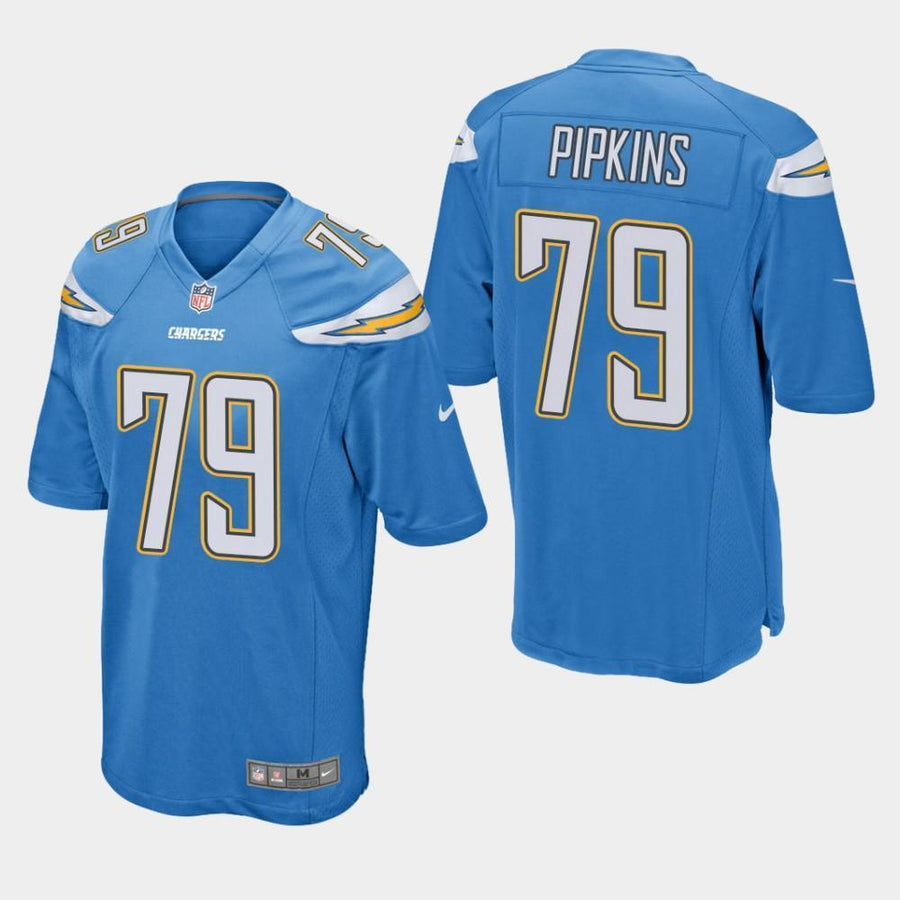 Los Angeles Chargers #79 Trey Pipkins 2019 Draft Game Jersey - Light Blue
