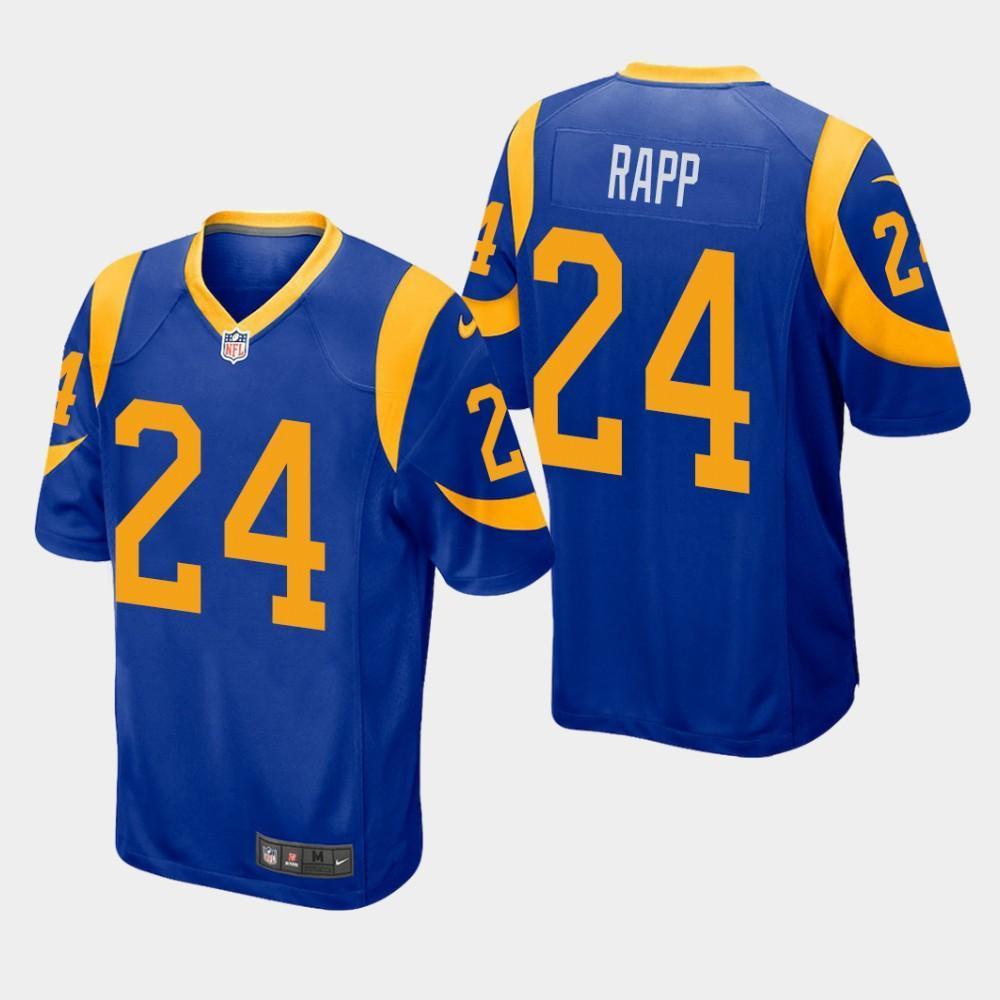 Los Angeles Rams #24 Taylor Rapp 2019 Draft Game Jersey - Royal