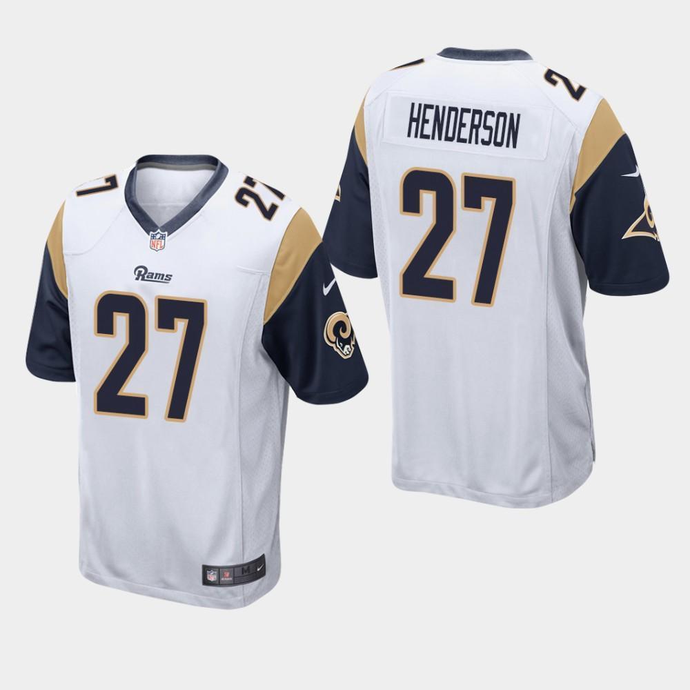 Los Angeles Rams #27 Darrell Henderson 2019 Draft Game Jersey - White