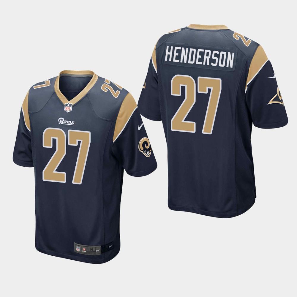 Los Angeles Rams #27 Darrell Henderson 2019 Draft Game Jersey - Navy