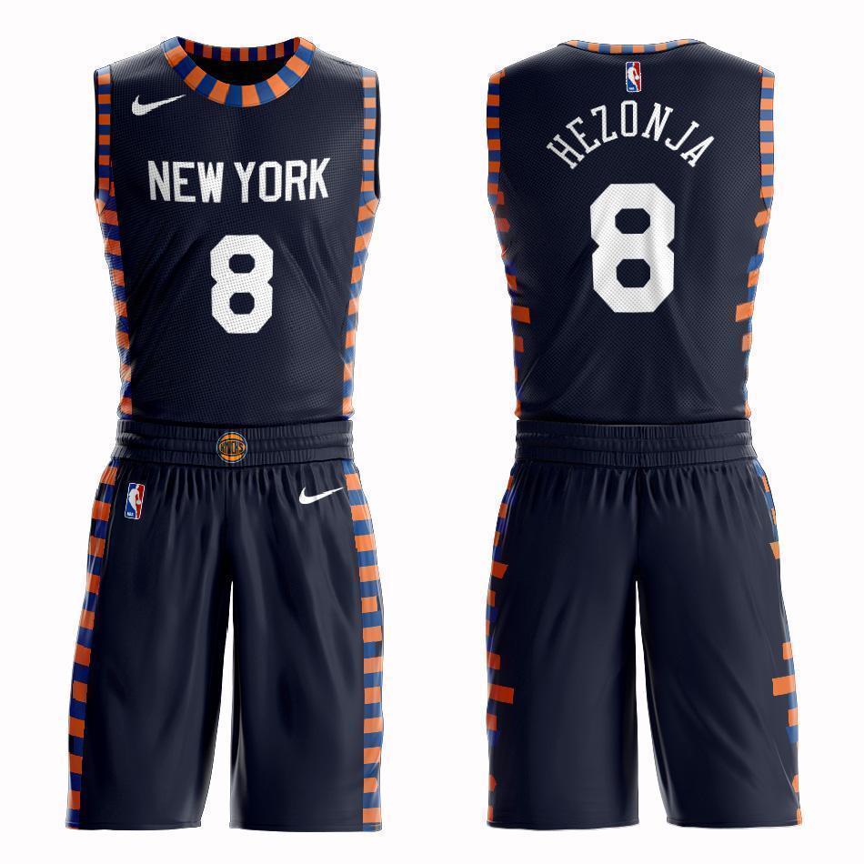New York Knicks #8 Mario Hezonja City 2019 Jersey and Pant Set
