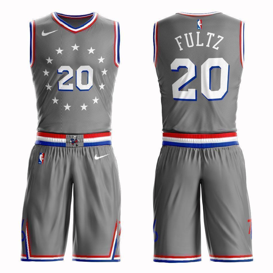 Philadelphia 76ers #20 Markelle Fultz City 2019 Jersey and Pant Set